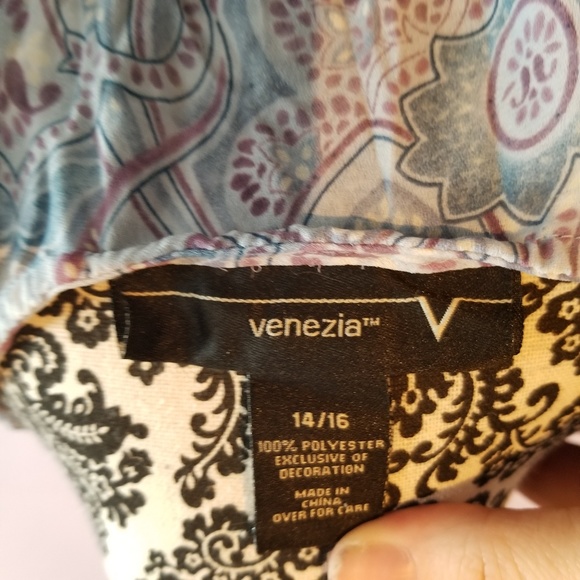 Venezia Women's Pastel Sheer Crinkle Shirt 14/16 - Picture 7 of 8